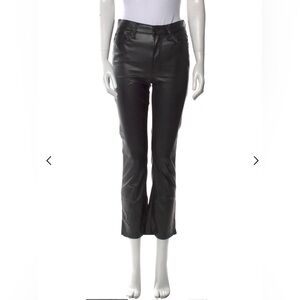 Mother Insider Ankle Black Faux Leather Pants Sz 27